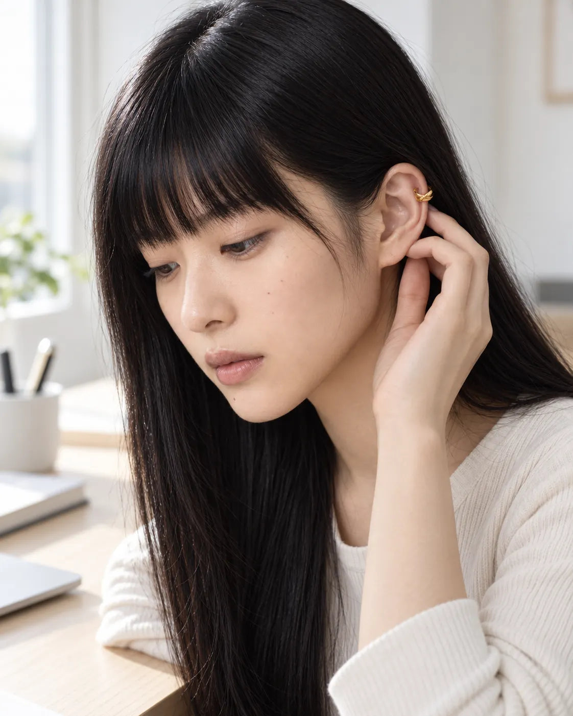 Axis Crossed Ear Cuff